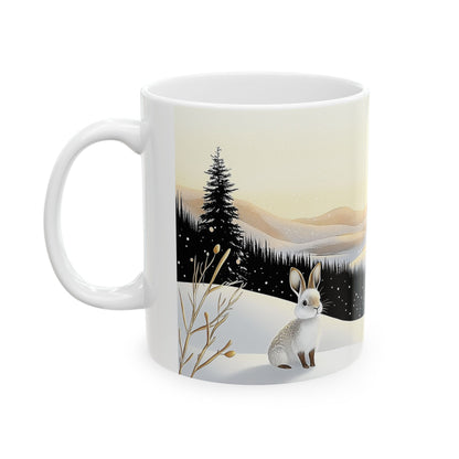 Arctic Hare in Winter Haven Nature-inspired Ceramic Mug