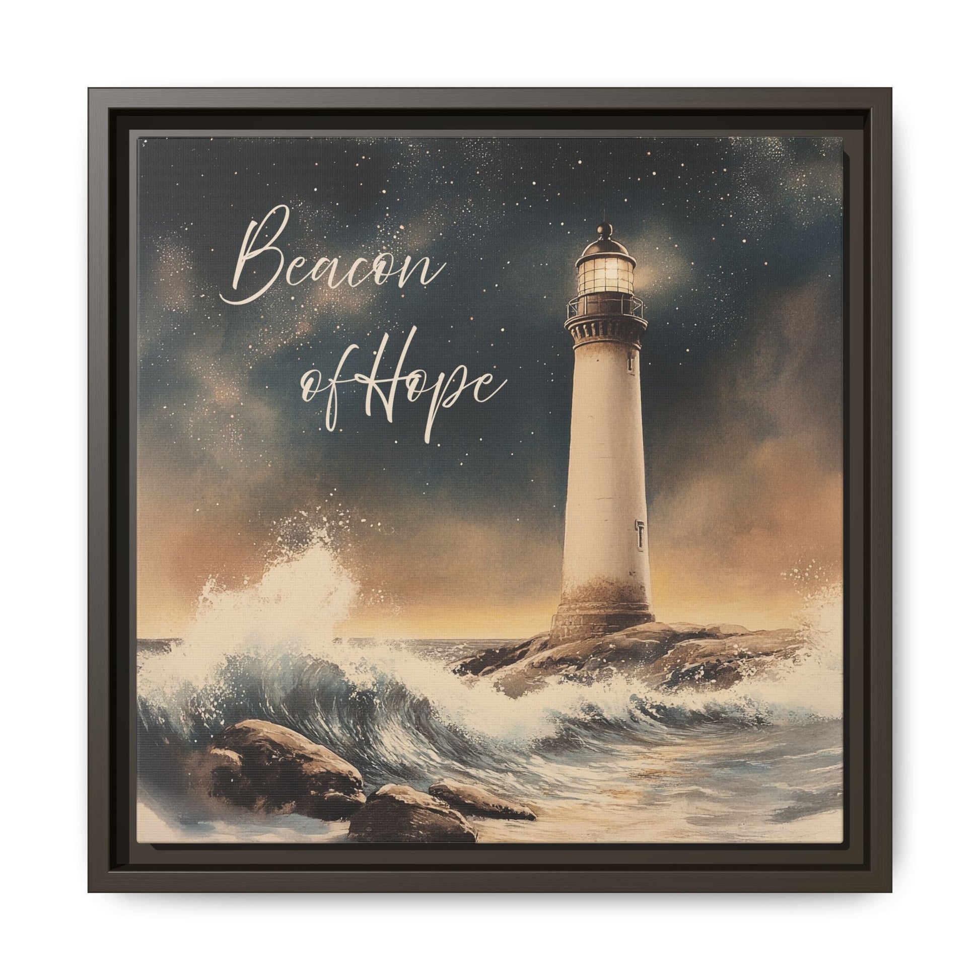 Beacon of Hope Nature-inspired Framed Canvas 14  Espresso