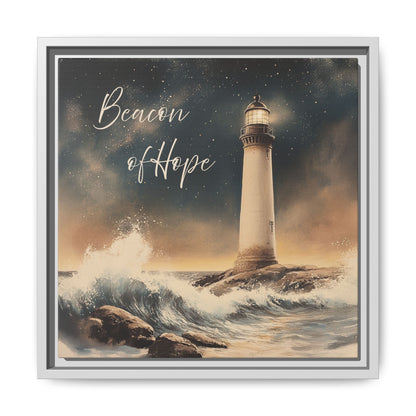 Beacon of Hope Nature-inspired Framed Canvas 14  White