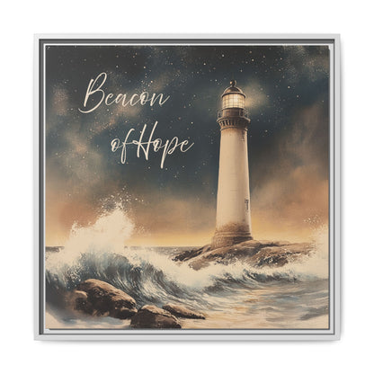 Beacon of Hope Nature-inspired Framed Canvas 24  White