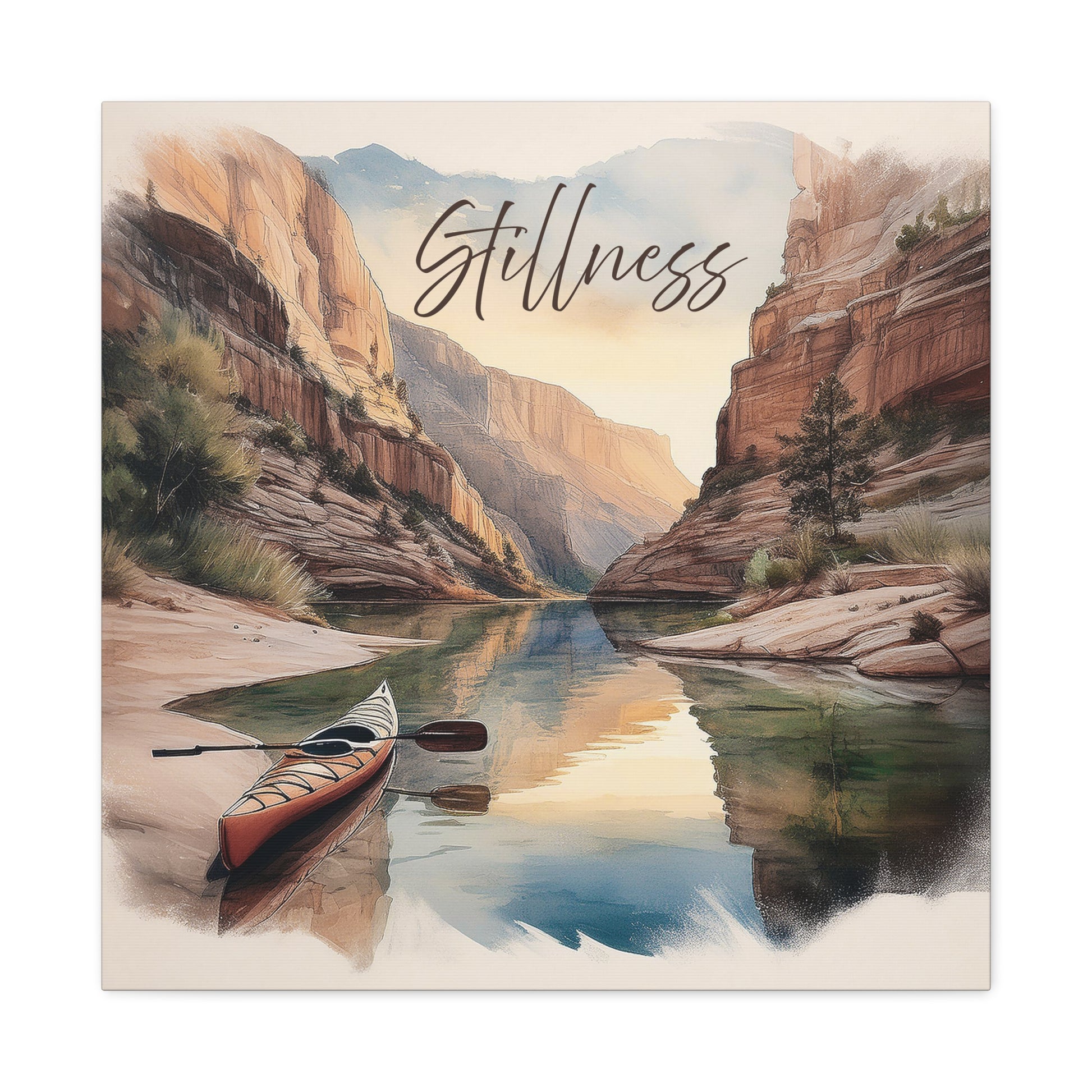 Canyon Kayak Nature-inspired Canvas Print