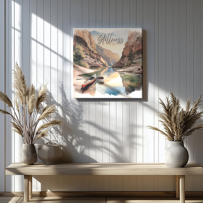 Canyon Kayak Nature-inspired Canvas Print-Living Room