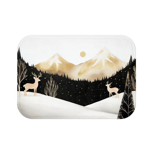 Deer in Winter Haven Nature-inspired Bath Mat