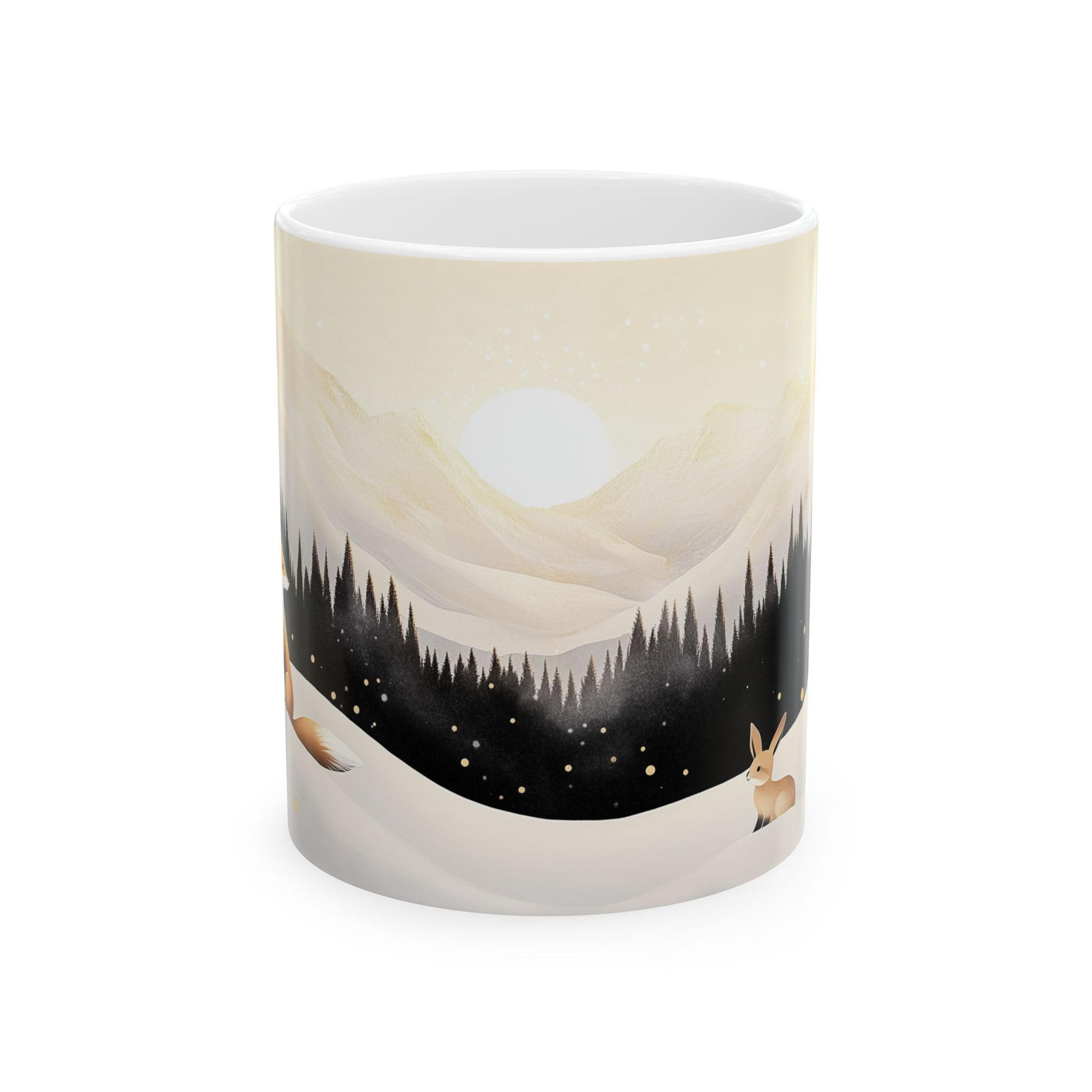 Red Fox and Friends Nature-inspired Ceramic Mug - Front