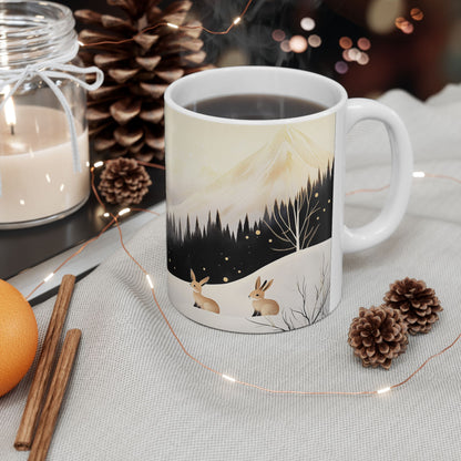 Red Fox and Friends Nature-inspired Ceramic Mug - Mockup