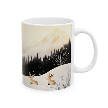 Red Fox and Friends Nature-inspired Ceramic Mug - Right