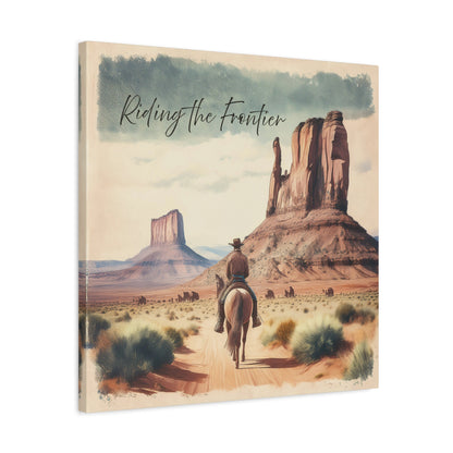 Riding the Frontier Nature-inspired Canvas Print - Side